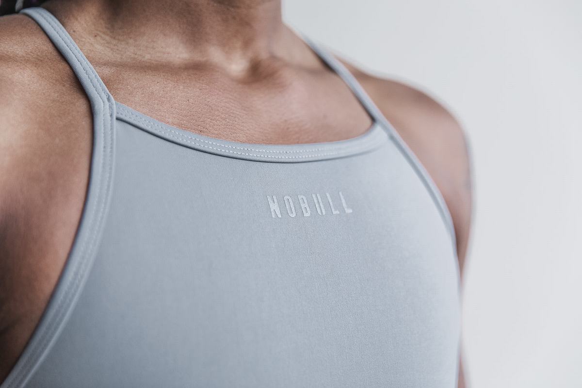 Nobull High-Neck Women's Sports Bras Grey | Australia (FX4580)